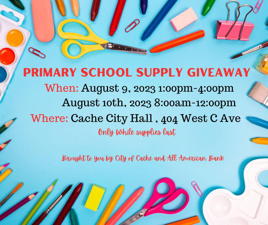 Primary School Supply Giveaway City of Cache